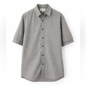 Public School XL Double C-Sleeve S/S Grey Dress Shirt 0125 New York